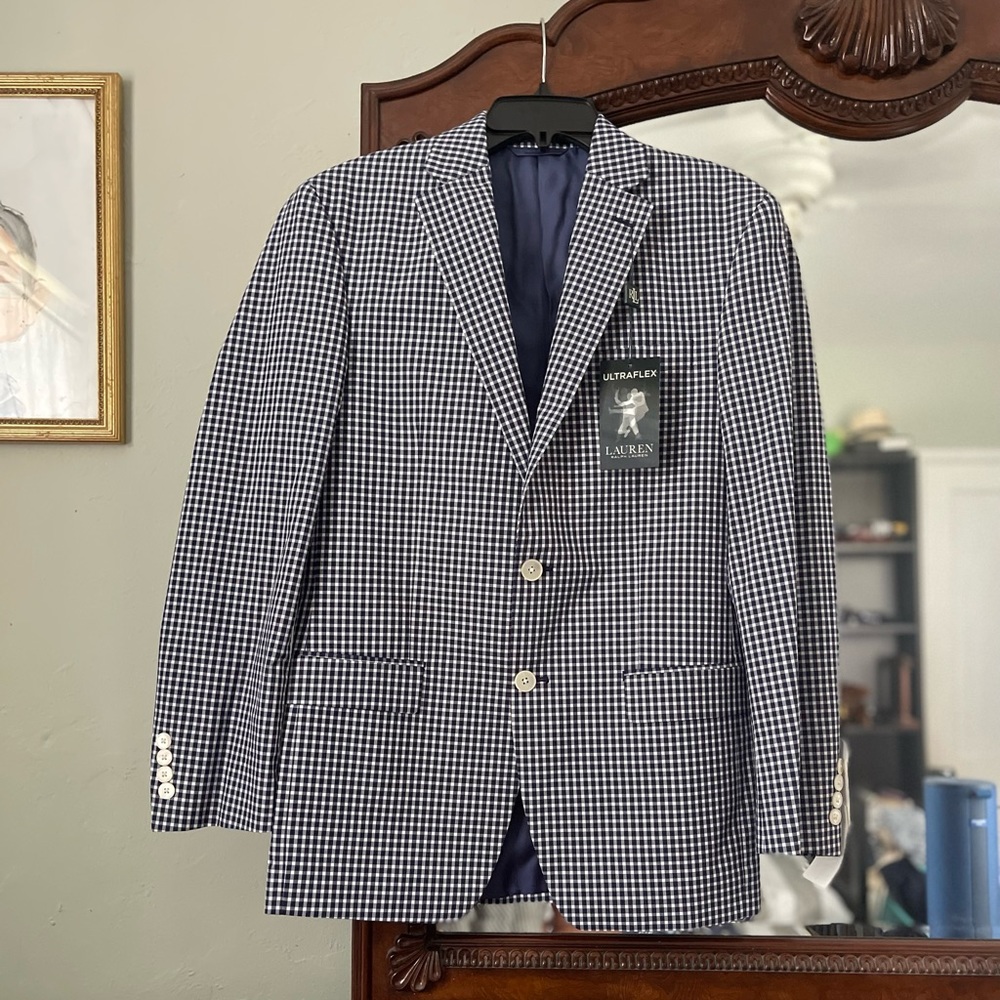 Ralph Lauren Grey and Blue checkered Blazer.